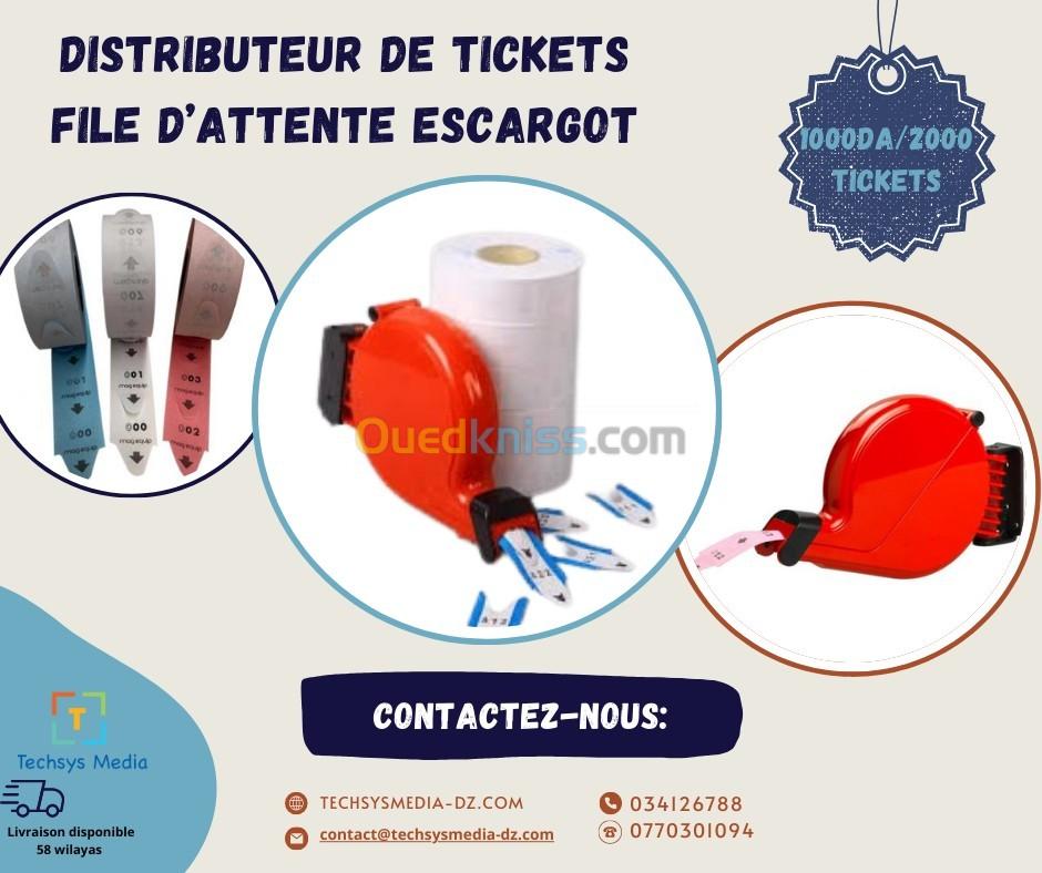 Distributeur de tickets fil d'attente et consommable