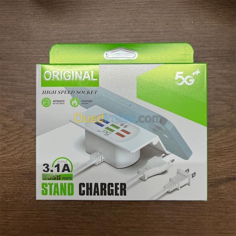 Station De Charge Rapide USB Avec 6 Prises - قاعدة شحن سريعة مع 6 مقابس، حامل هاتف