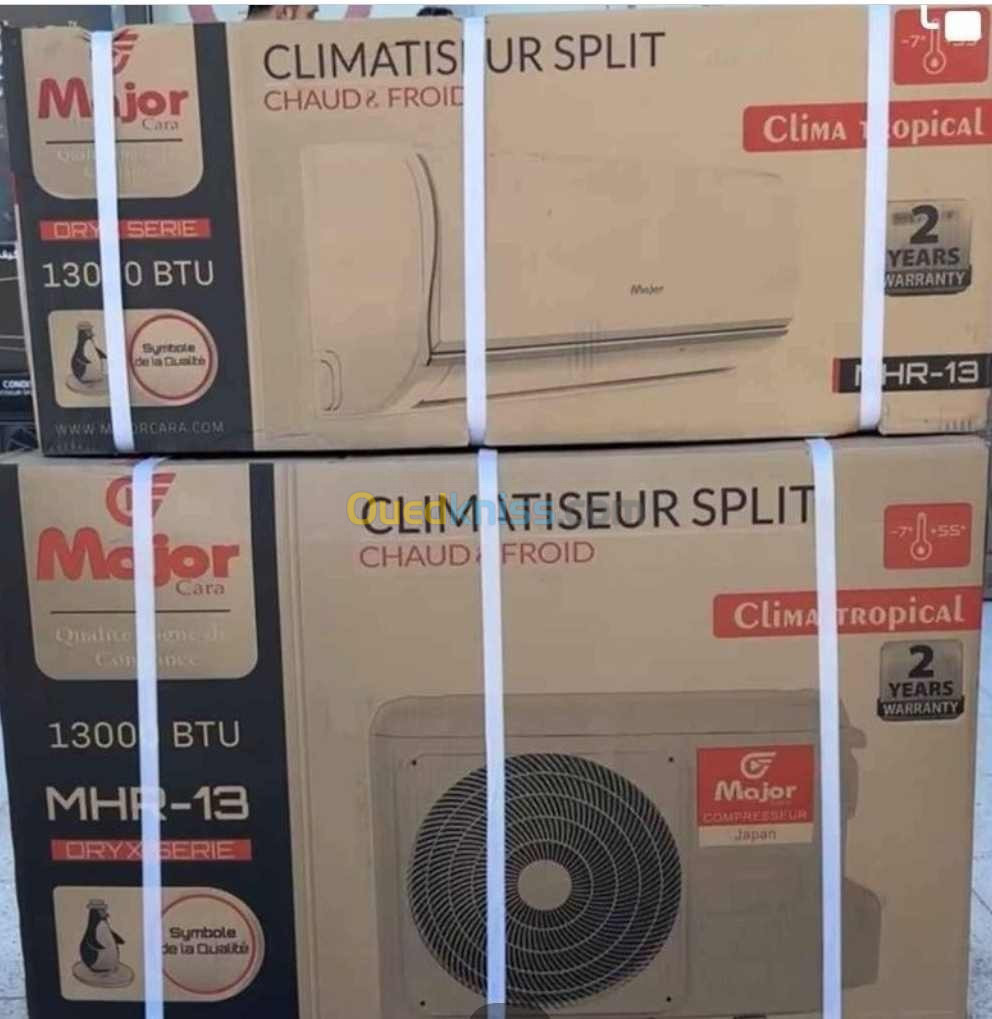 مكيف climatiseur من علامة    major cara     13000 btu  / tropical (+55 /-7) 