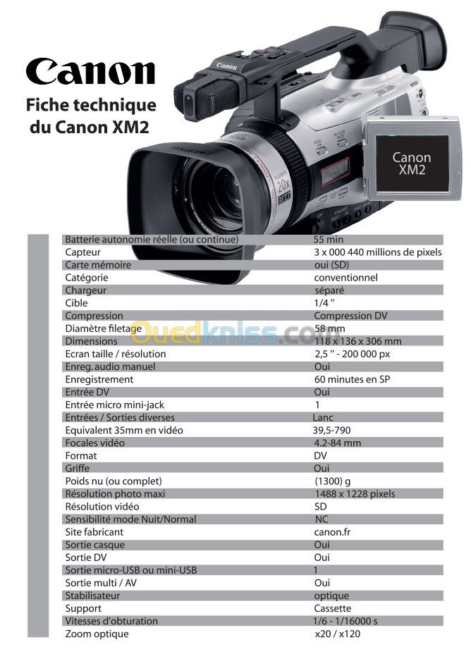 CAMERA CANON XM2 