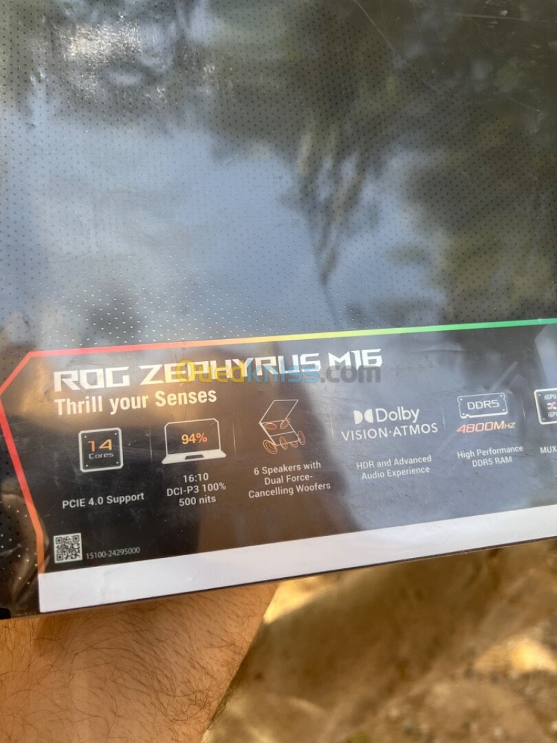 ASUS ROG ZEPHYRUS M16 i9 12eme 12900H 16G RAM DDR5 2 tera SSD RTX 3080TI DDR6 neuf jamais servis