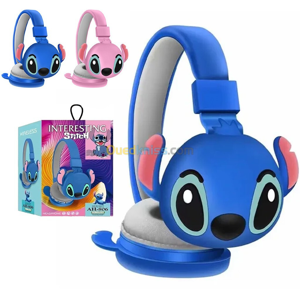 Casque Bluetooth sans fil Dessin animé Stitch AH-806