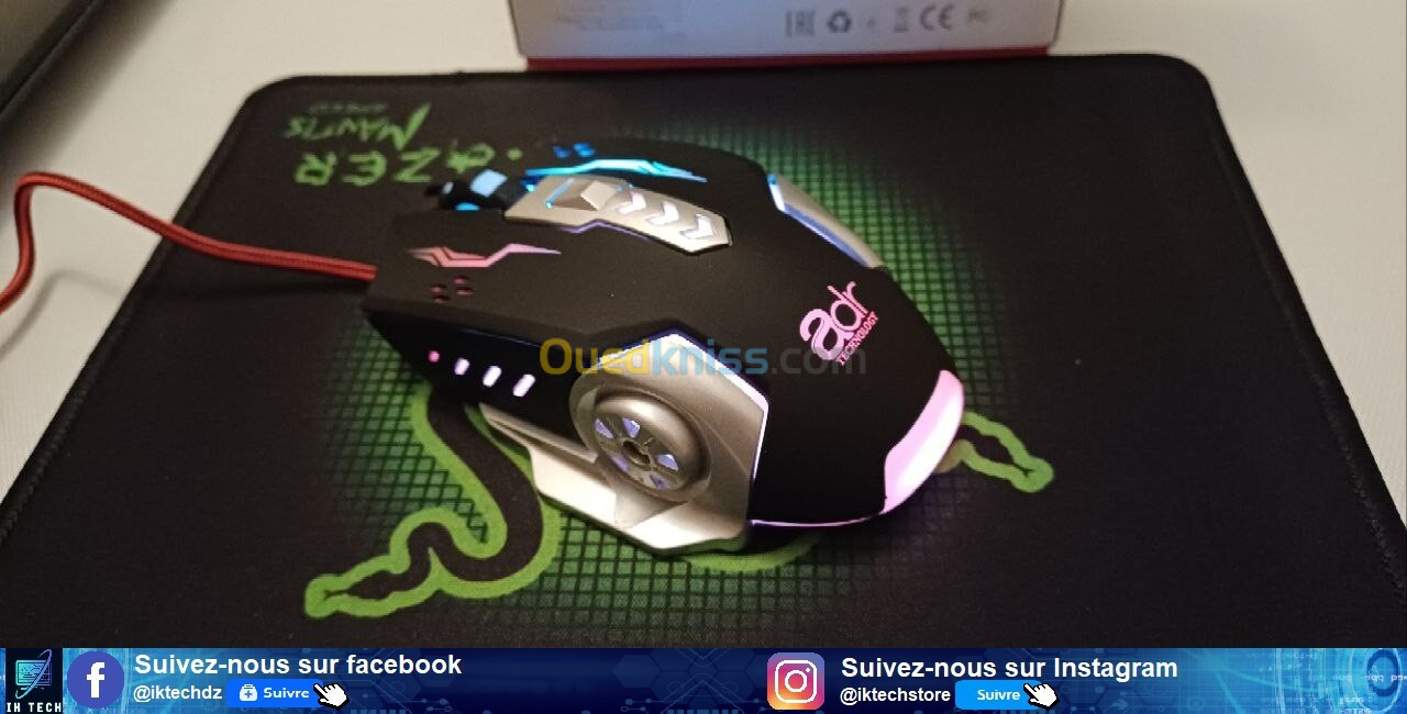 Souris Gaming ADR 2037 + Tapis au choix offert