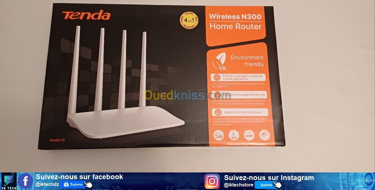 Routeur répéteur Wi-Fi Tenda Wireless N300 Home Router