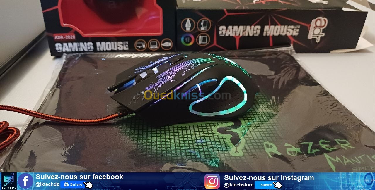 Souris Gaming 2028 + Tapis au choix offert