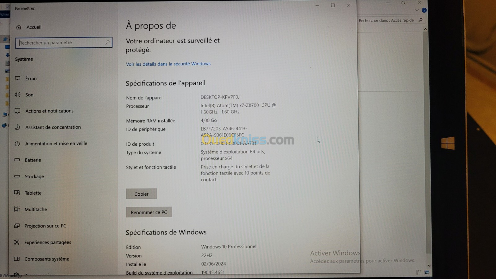 Tablette Surface pro 3