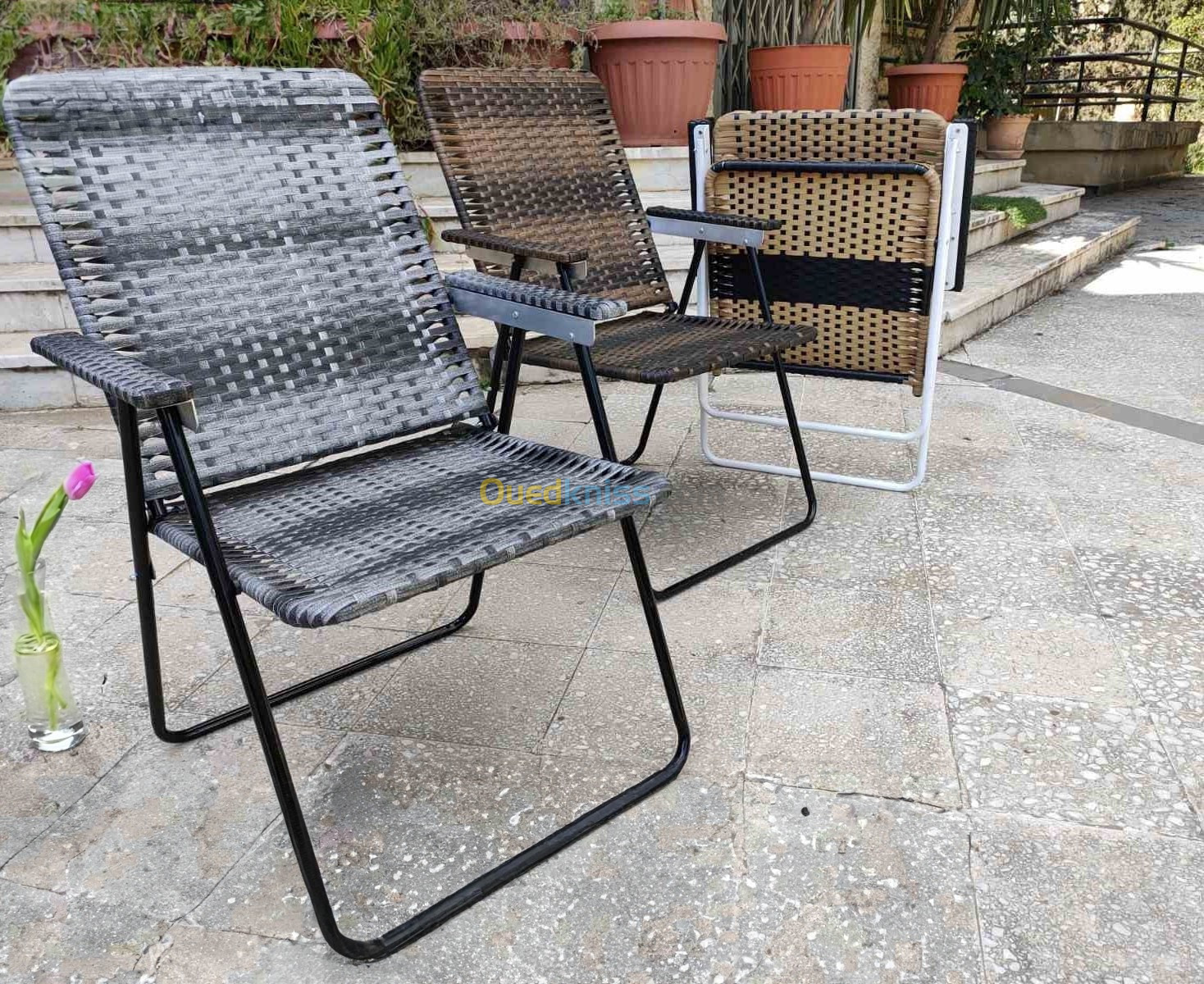 Chaise de plage pliante en rotin (RT0140) livraison disponible - كرسي قابل للطي - التوصيل متوف