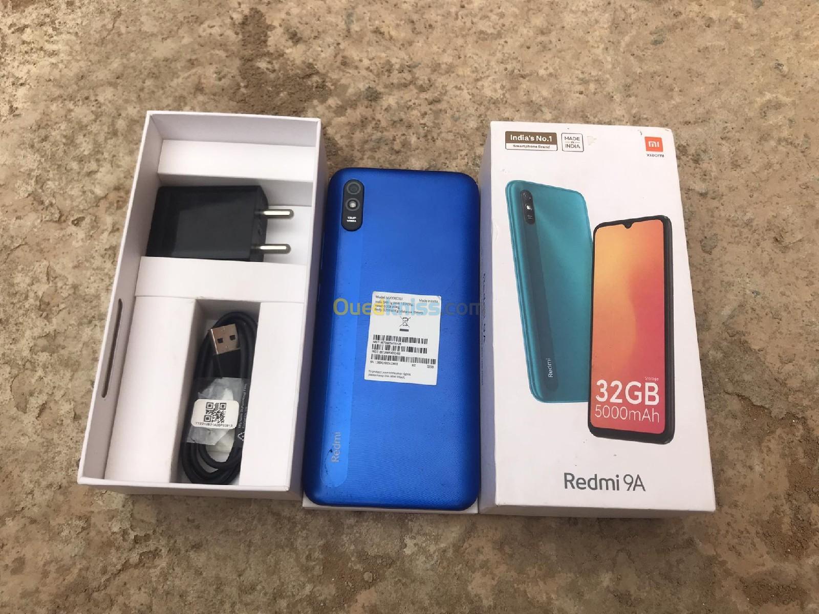 Redmi Redmi 9A ✅ Fih 32Giga 2Ram 5000 batterie ✅ téléphone tous les accessoires✅  téléphone jdid 10% whaja Chbab Bzzf ❤