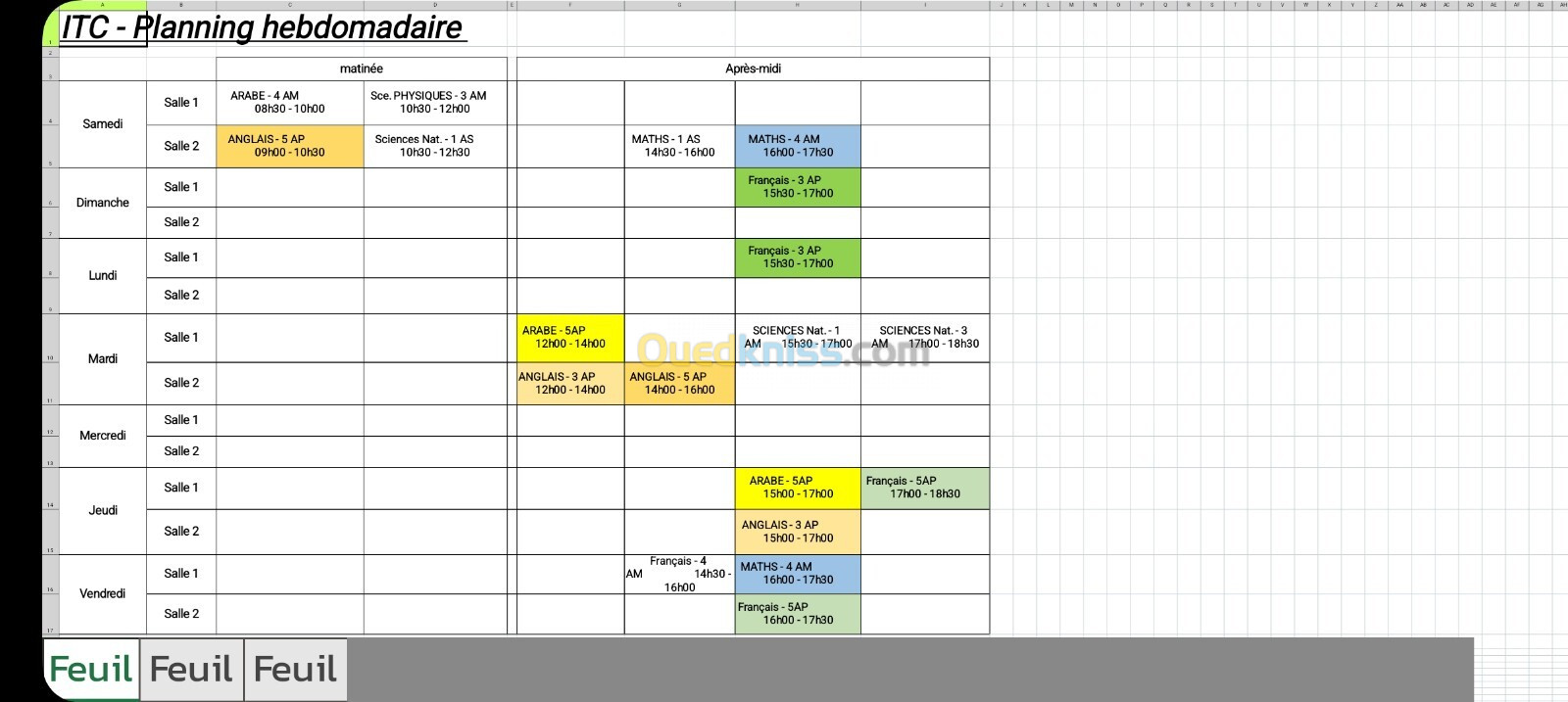 Cours Maths / Anglais / Francais 