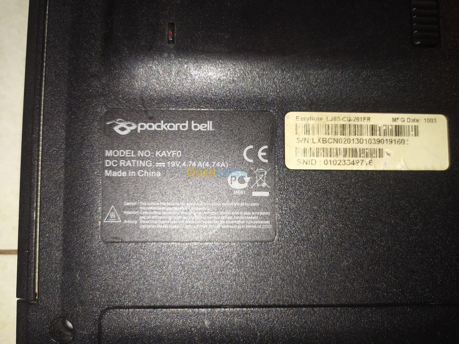 pc portable packard bell