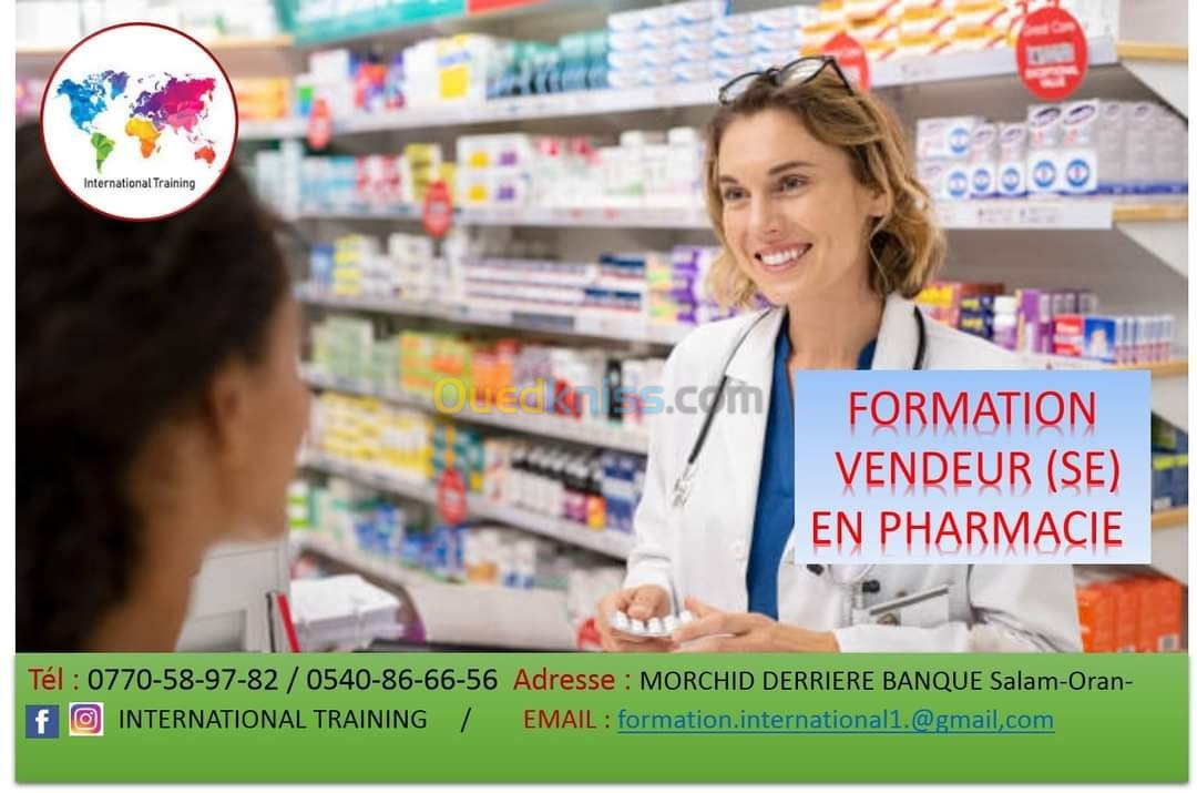 Formation vendeur pharmacie avec stage 