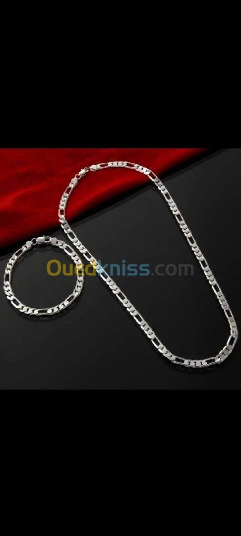 Collier avec bracelet luxe pour homme 