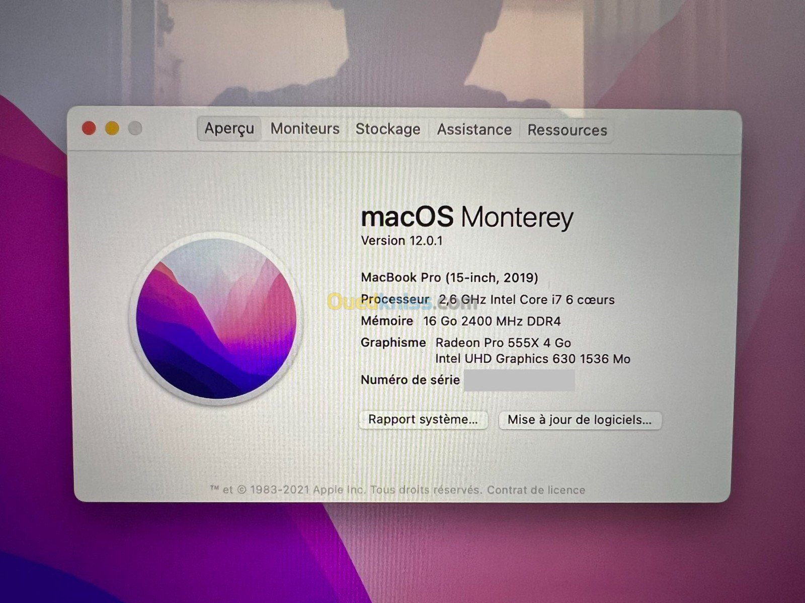 Macbook Pro 2019 15 i7 256GB SSD AMD Radeon Pro 4GB - Alger Algeria