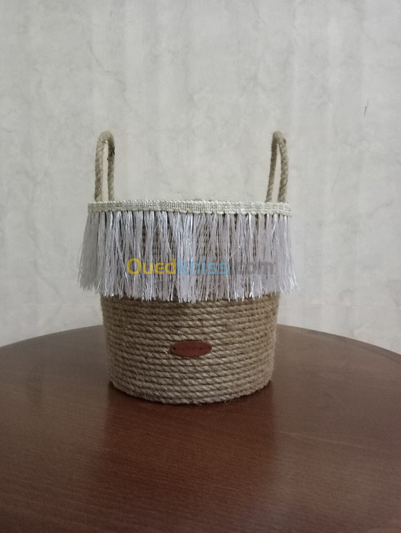 Cache pot en corde de jute 