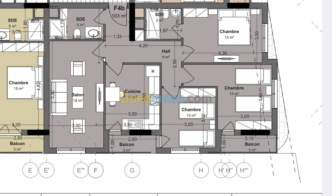 Vente Appartement F4 Alger Bordj el kiffan