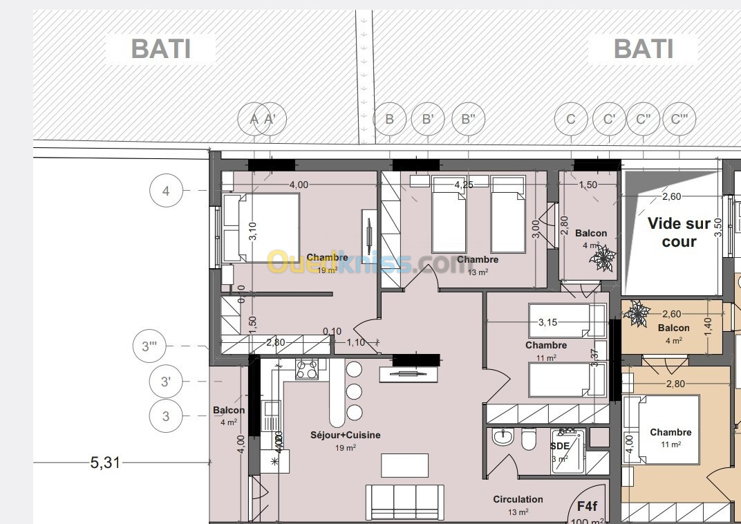 Vente Appartement F4 Alger Bordj el kiffan