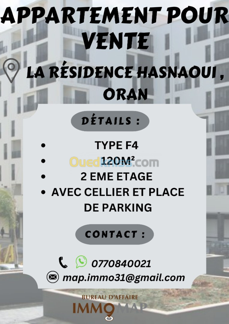 Vente Appartement F4 Oran Bir el djir