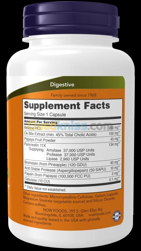 NOW Gélules de Super Enzymes Favorise une digestion saine 90 gélules