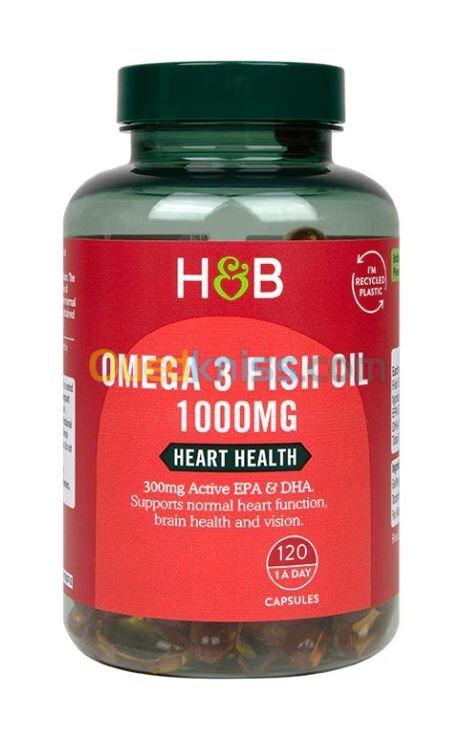 Holland & Barrett oméga 3 1000mg120 gélules Royaume-Uni أوميغا 3 1000مغ صنع المملكة المتحدة