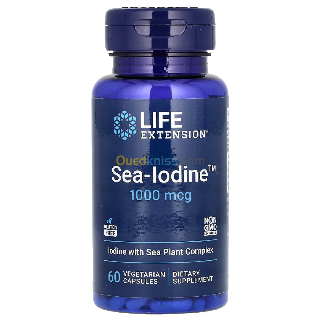  Iode Life Extension Sea-Iodine 1000mcg 60caps végés يود بحري 1000 مكجم، 60 كبسولة نباتية