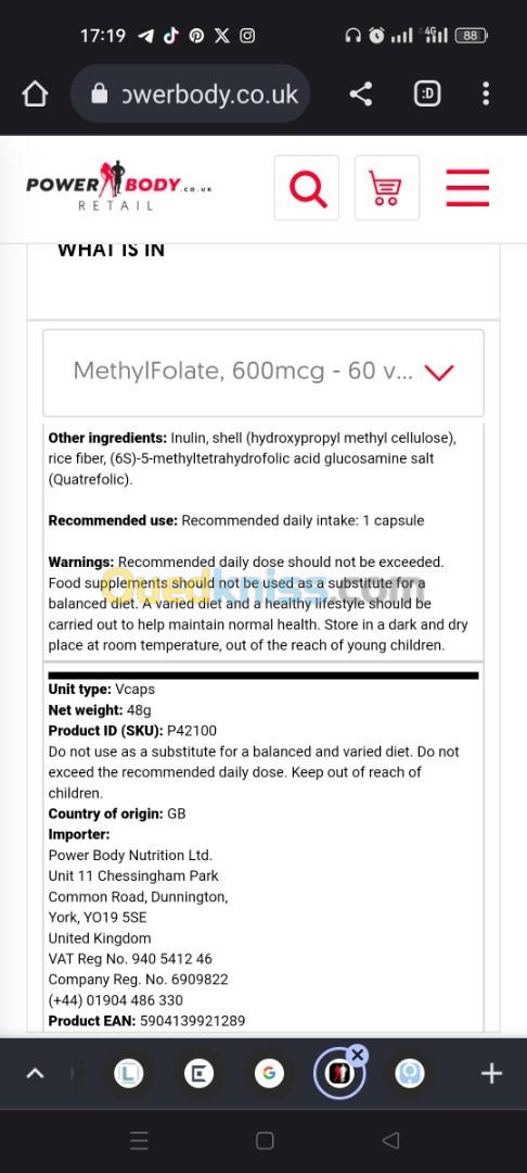 Osavi Methyl Folate 600mcg 60 gélules végétaliennes