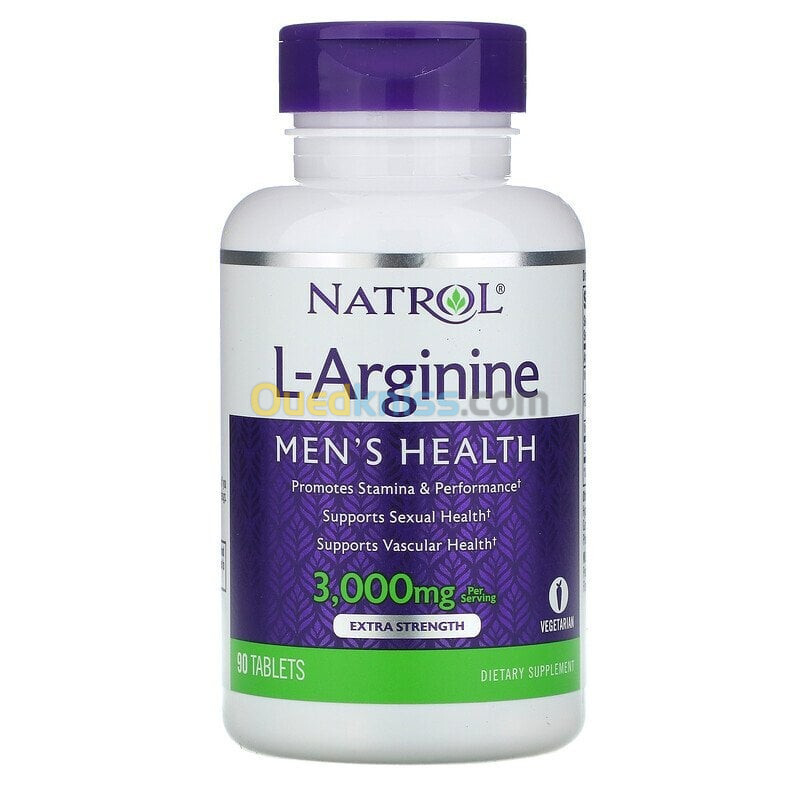 L-arginine Extrapuissante 3000mg 90cp 1000mg pièce ل-أرجينين قوة إضافية 3000مغ 90قرص 1000ملغ لكل قرص