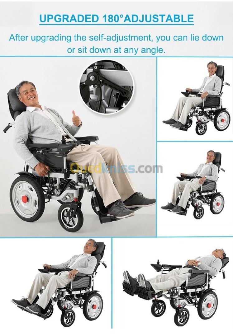 Fauteuil roulant électrique pliable rabattable en aluminium 