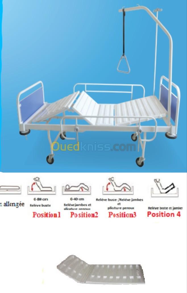 Lit d'hôpital a trois 03 Positions avec B-Securité 