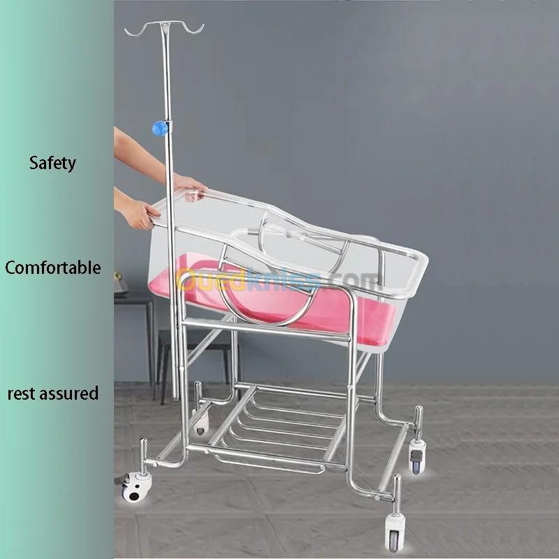 Berceau poussette en Inox avec matelas