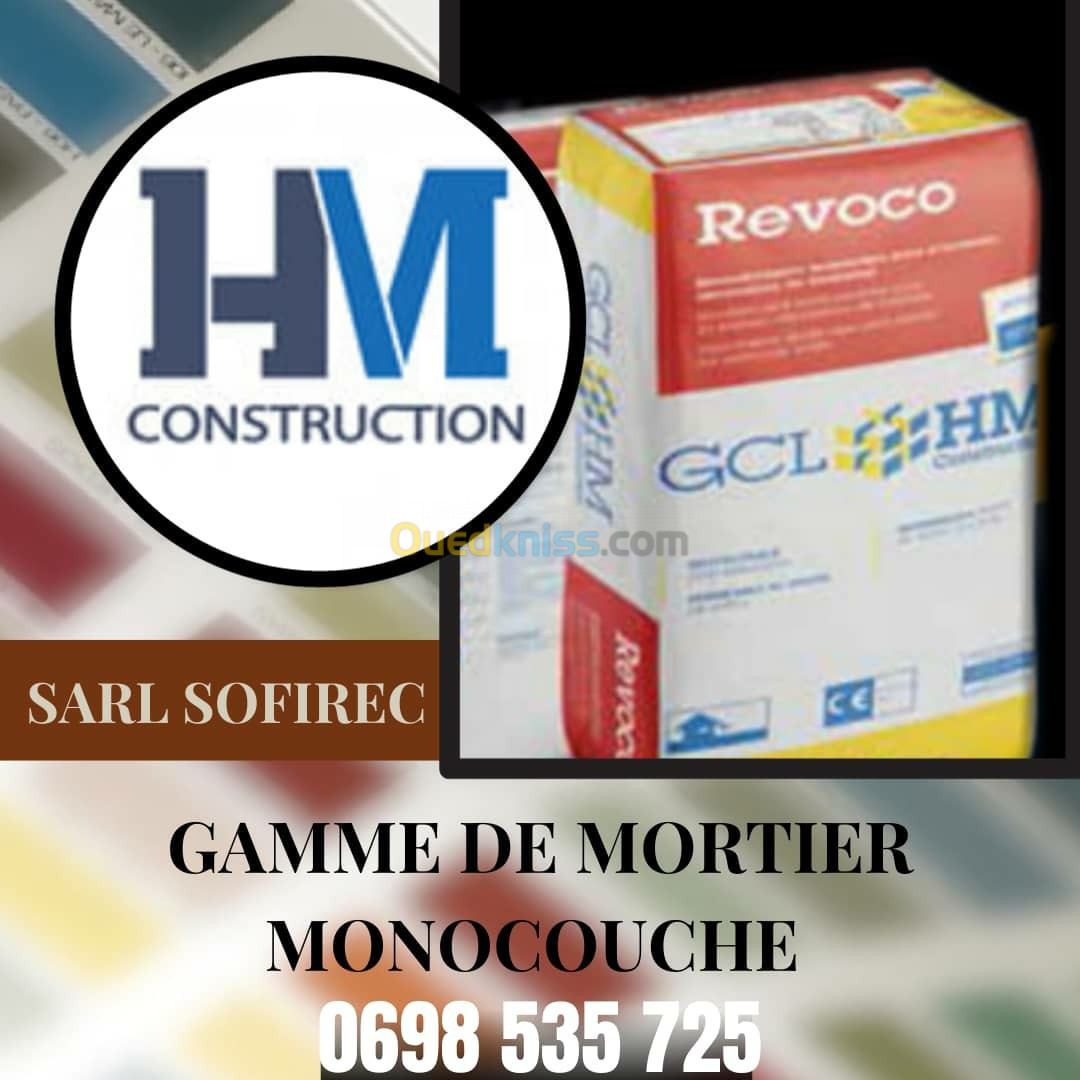 Monocouches et ciment colle