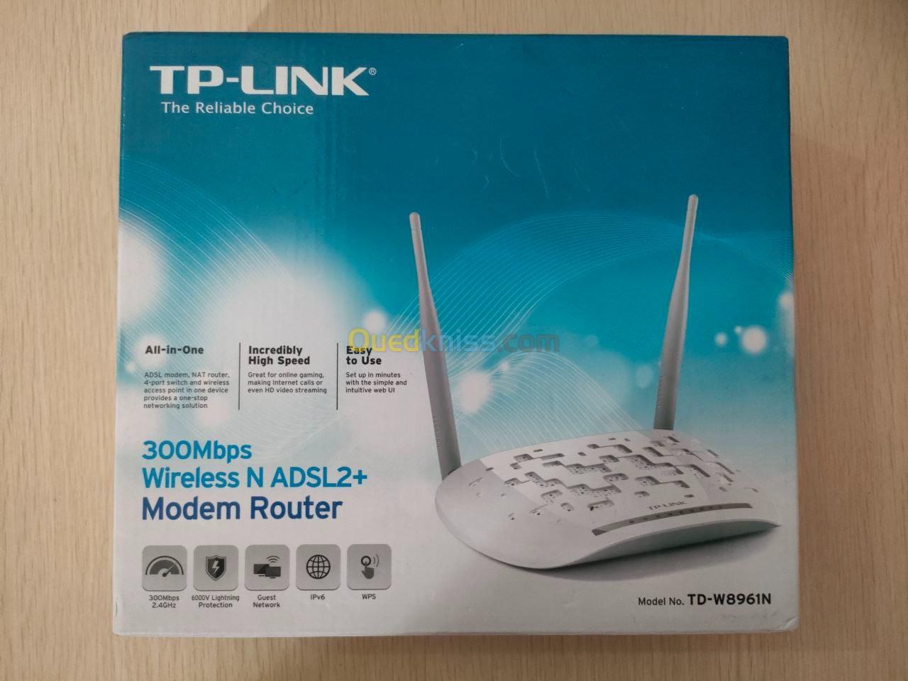 TP-LINK TD-W8961N | Modem Routeur ADSL2+ WiFi N 300 Mbps