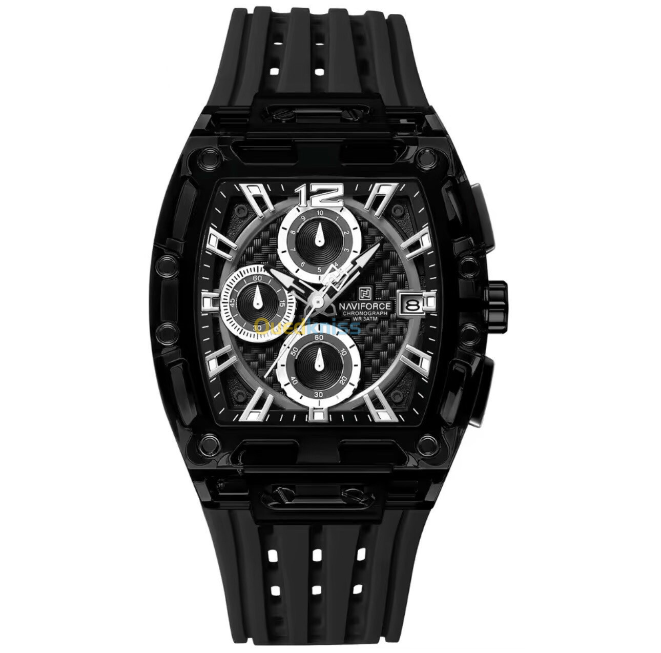 NAVIFORCE-Montre Tonneau Transparente pour Homme, Montres à Quartz, Etanche, dehors de Luxe