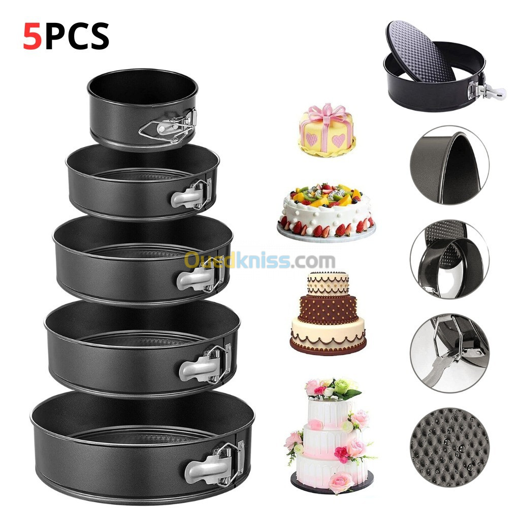  kit de 5 pcs Moules à gâteaux Round antiadhésifs