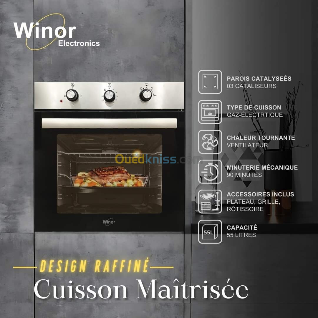 Four encastrable #Winor Ventilé noir inox 