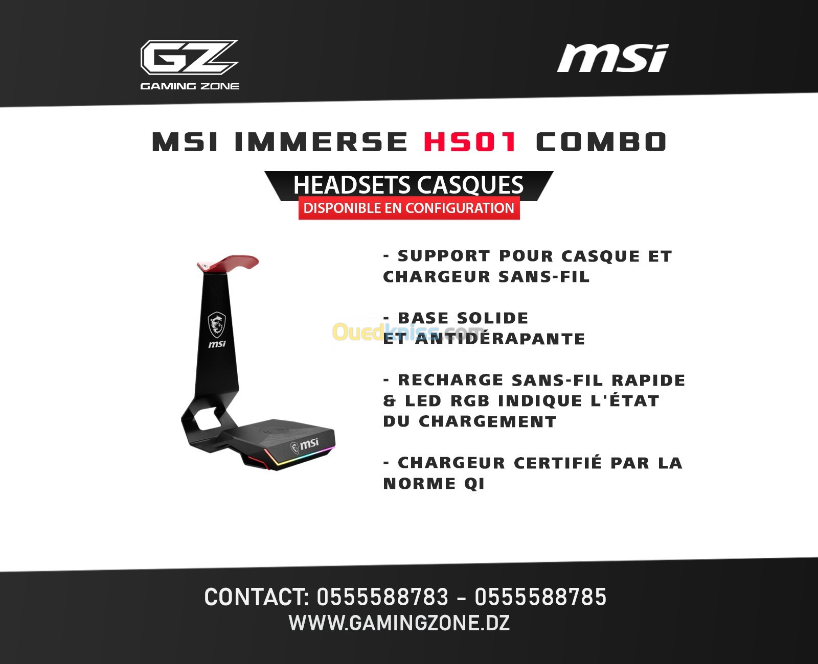 Support pour Casque MSI Immerse Combo HS01