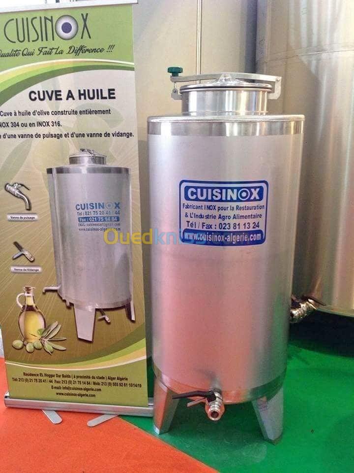 Cuve de stockage (Huiles-eau-produits liquide) en inox alimentaire 304 ou inox 316