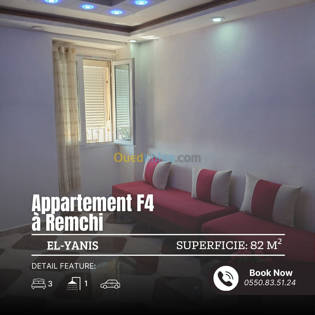 Vente Appartement F4 Tlemcen Remchi