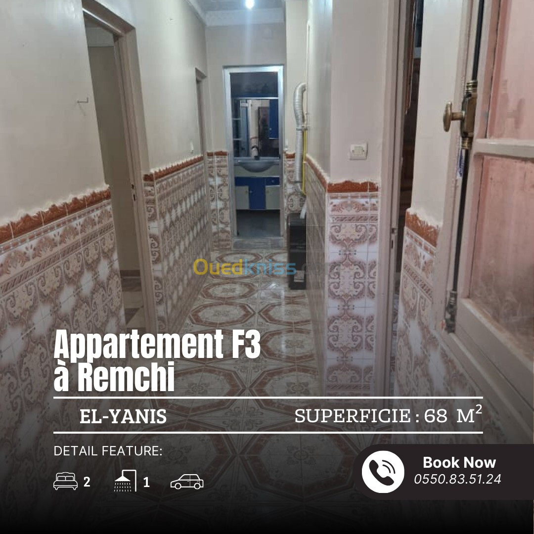 Vente Appartement F3 Tlemcen Remchi