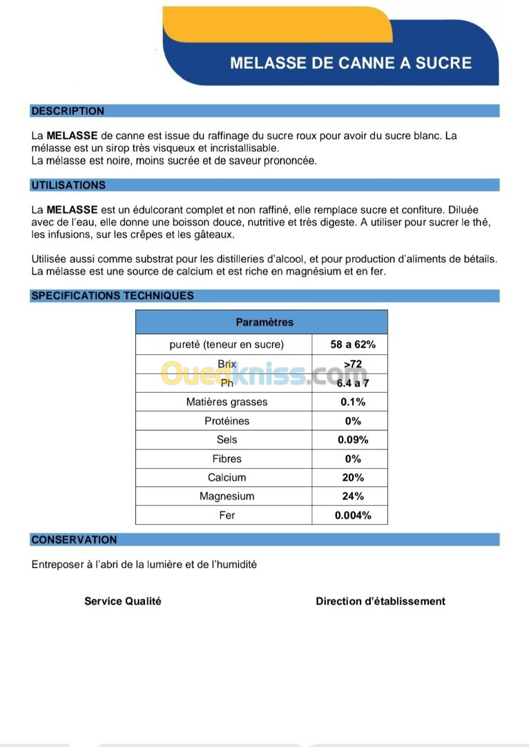 La mélasse de canne a sucre المولاس