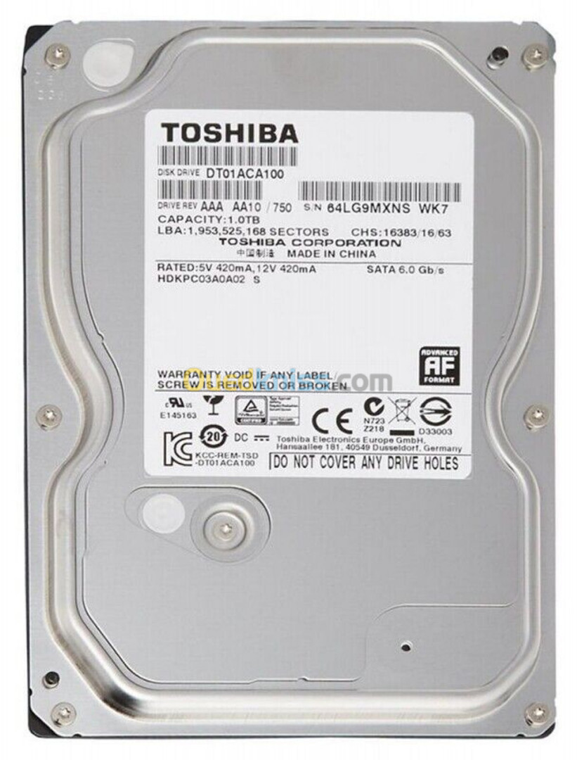 DISQUE DUR SATA 3.5 WESTERN DIGITAL/SEGATE/TOSHIBA HDD 1000 GB (1TB) NEW