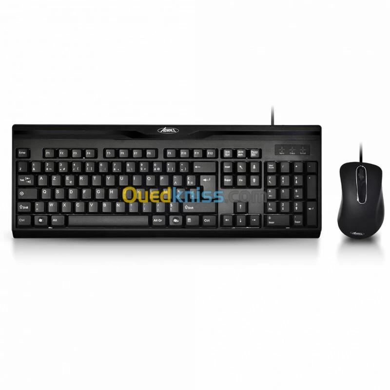 Pack Clavier (AZERTY Français) + Souris Optique Filaire CLS-197U Advance 