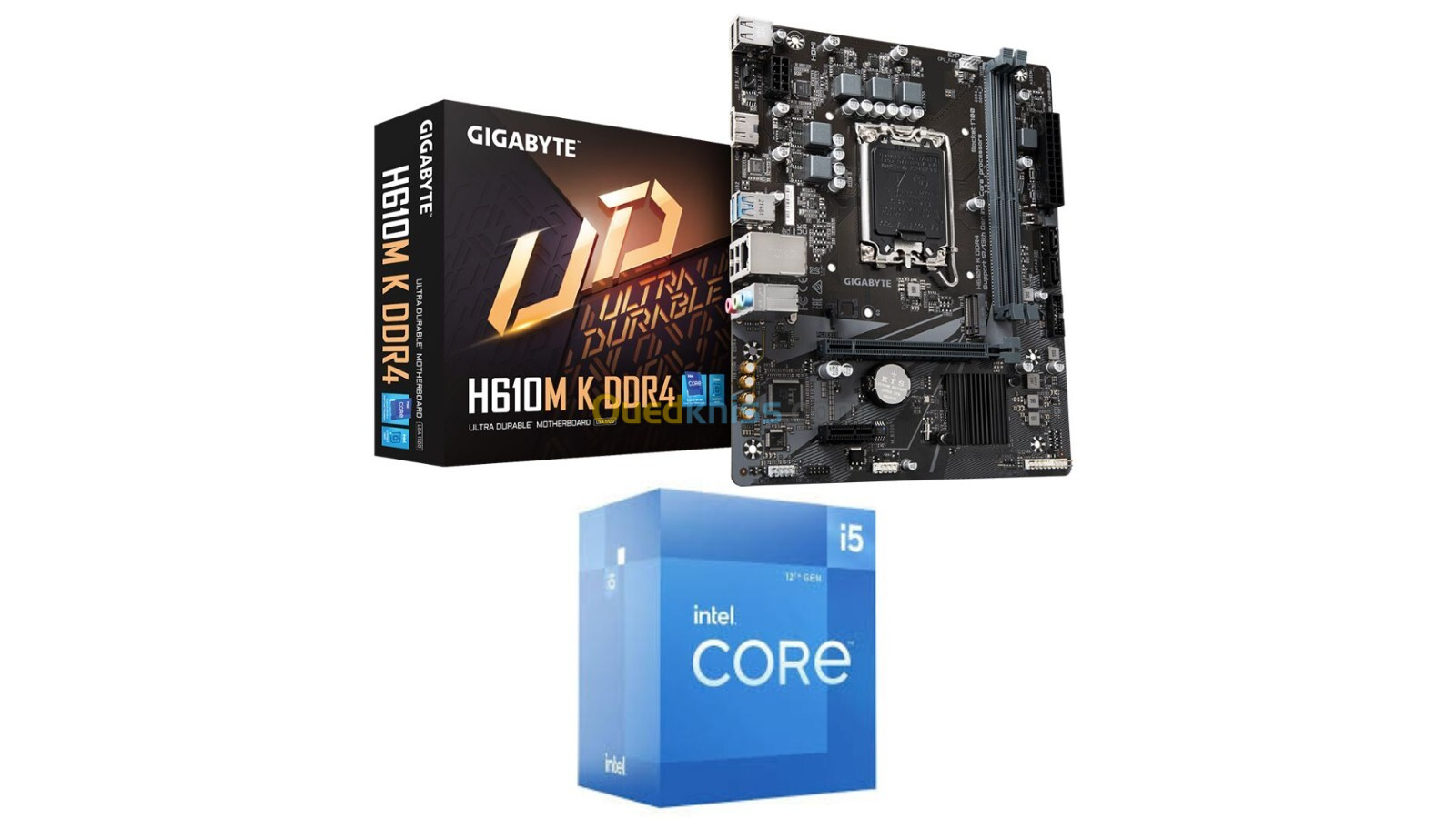 BUNDLE CARTE MERE GIGABYTE H610M+K + CPU i5-12400F