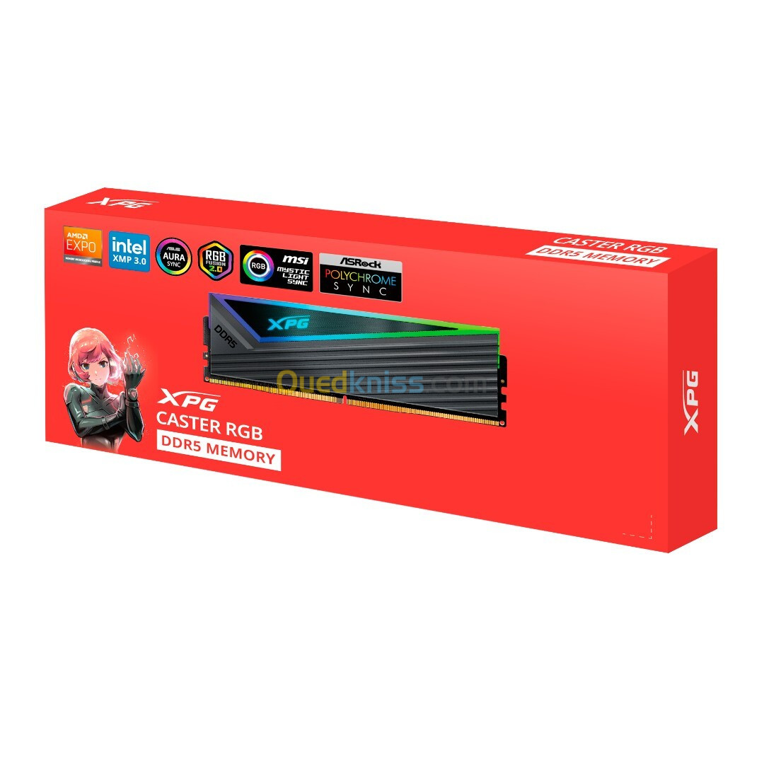 RAM DDR5 ADATA XPG CASTER RGB 32GB 6400MHZ GREY