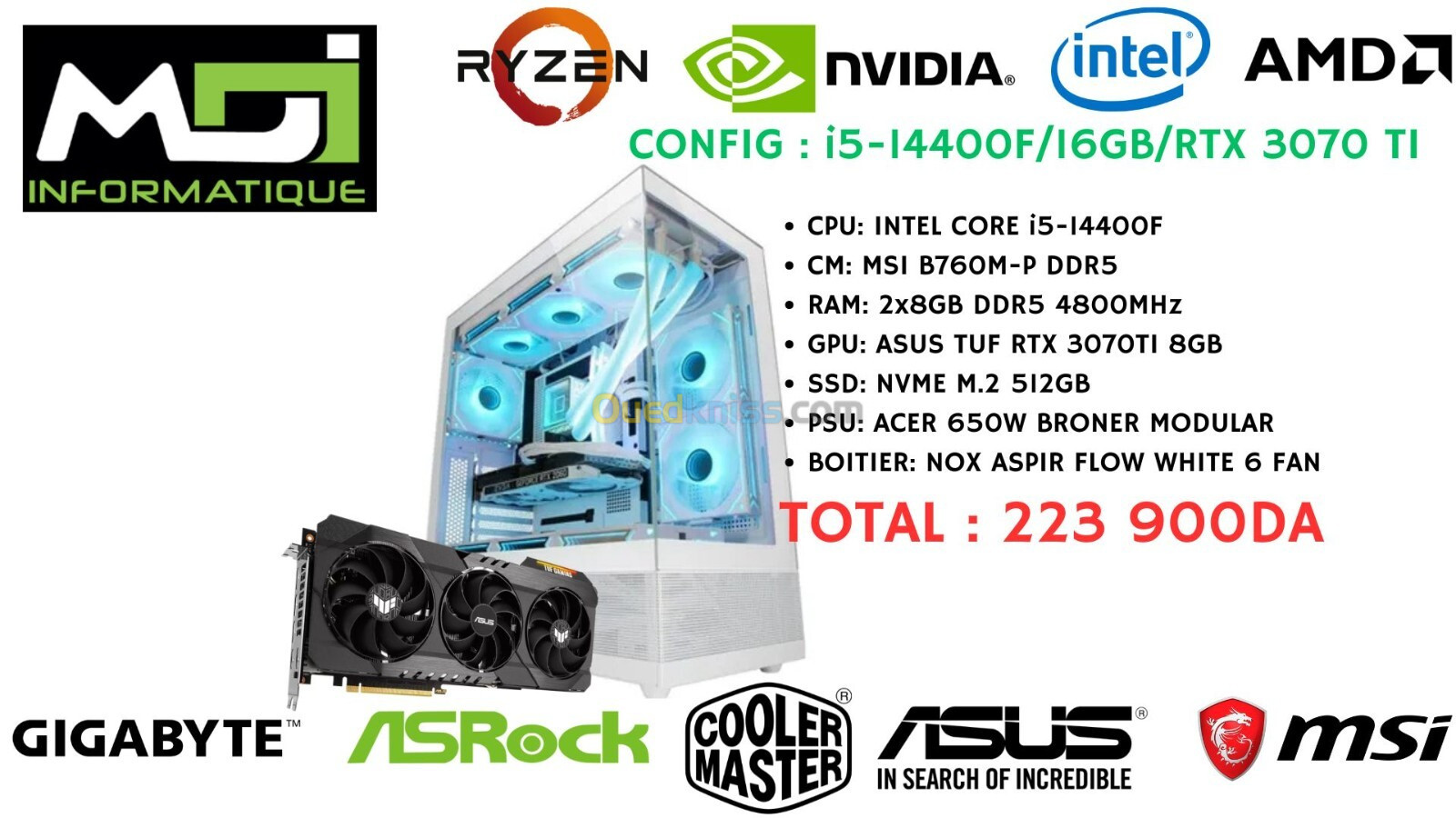 CONFIG GAMING : i5-14400F/16GB/RTX 3070TI 8GB