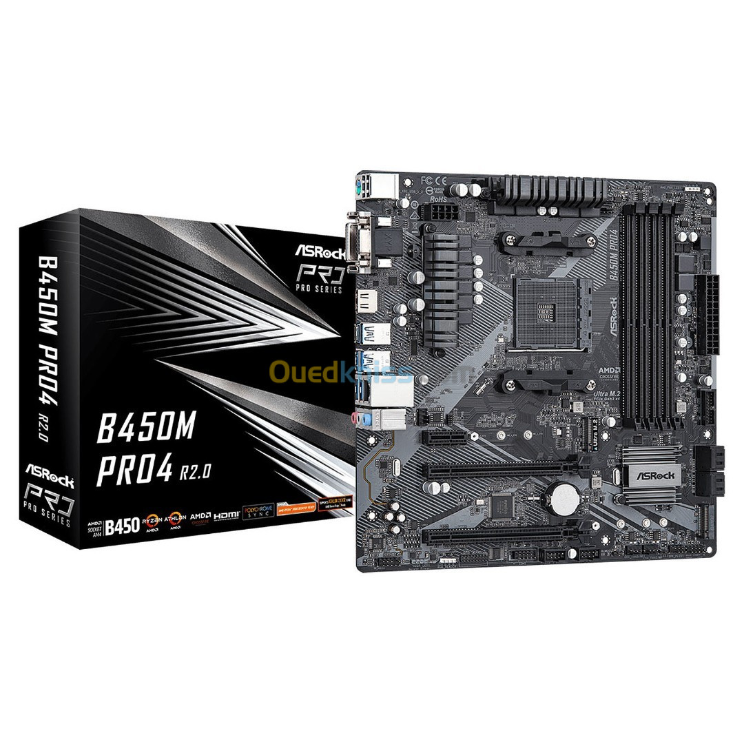 CARTE MERE ASRocK B450M PRO4 R2.0 AMD AM4