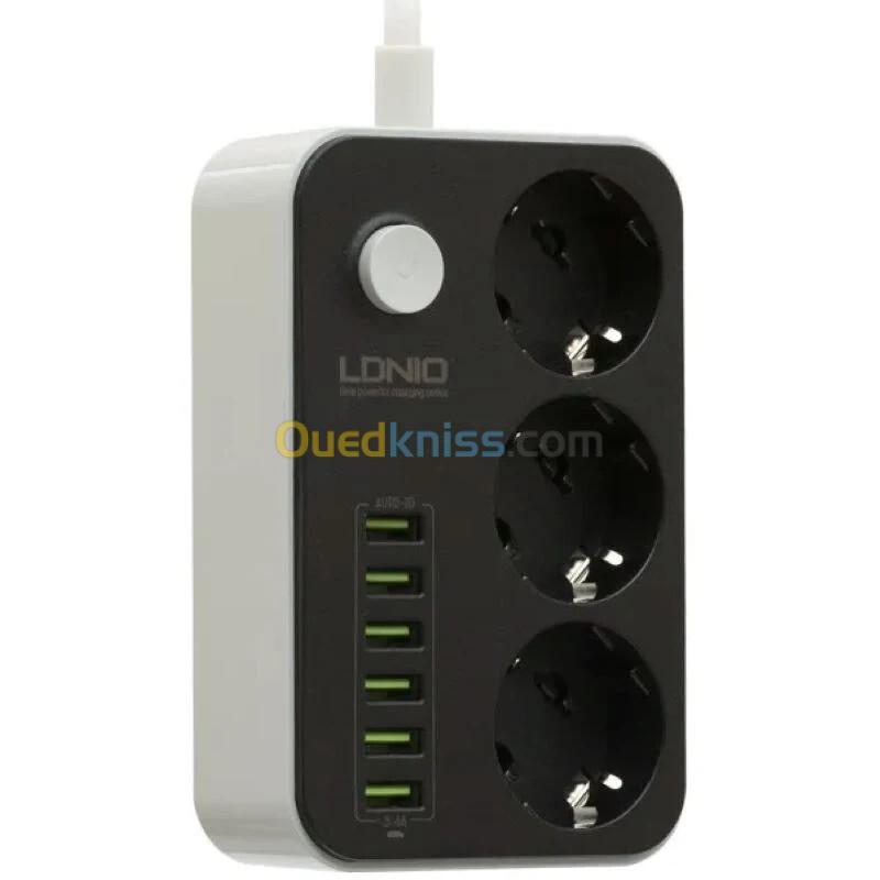 Multiprise LDNIO SE3631 avec 3 prises FR et 6 ports USB