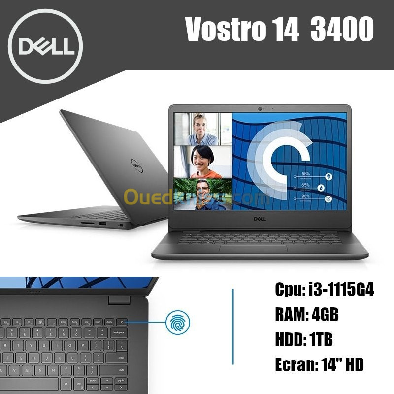 Laptop Dell Vostro 14 3400 i3-1115G4/4GB/1TB HDD 14″ - Béjaïa Algérie