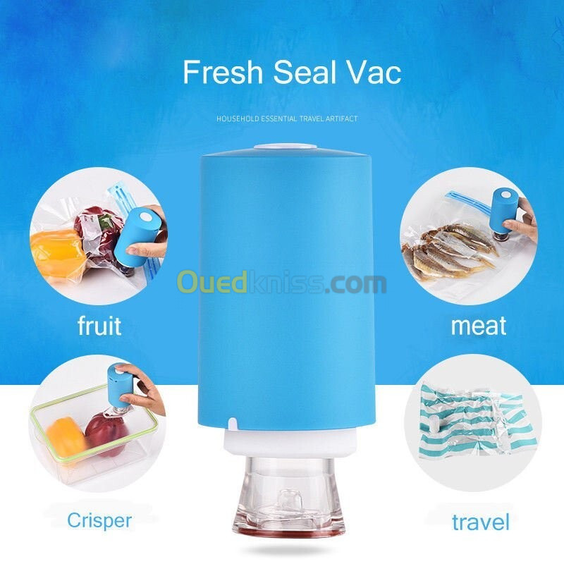 جهاز تفريغ وشفط الهواء من أكياس حفظ الطعام-Always Fresh Machine De Scellage Portable Avec 5 Sacs