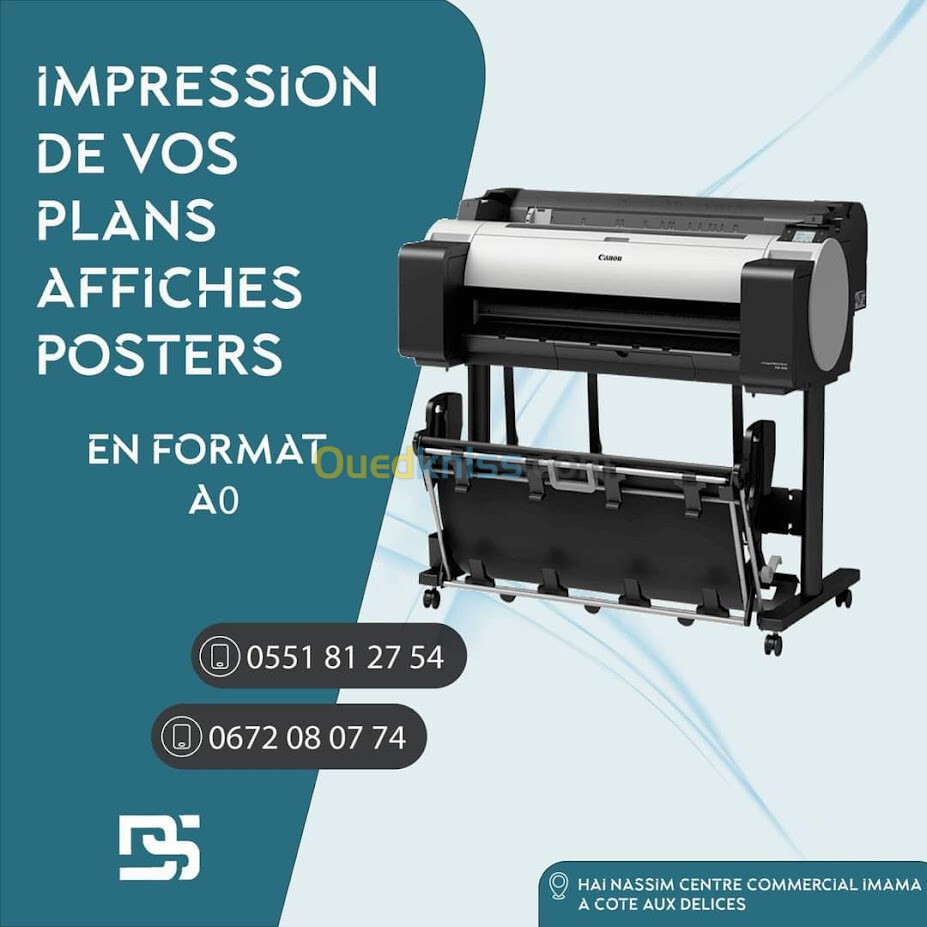  Tirage de plan & impression A0 / A1 / A2 Couleur & NB