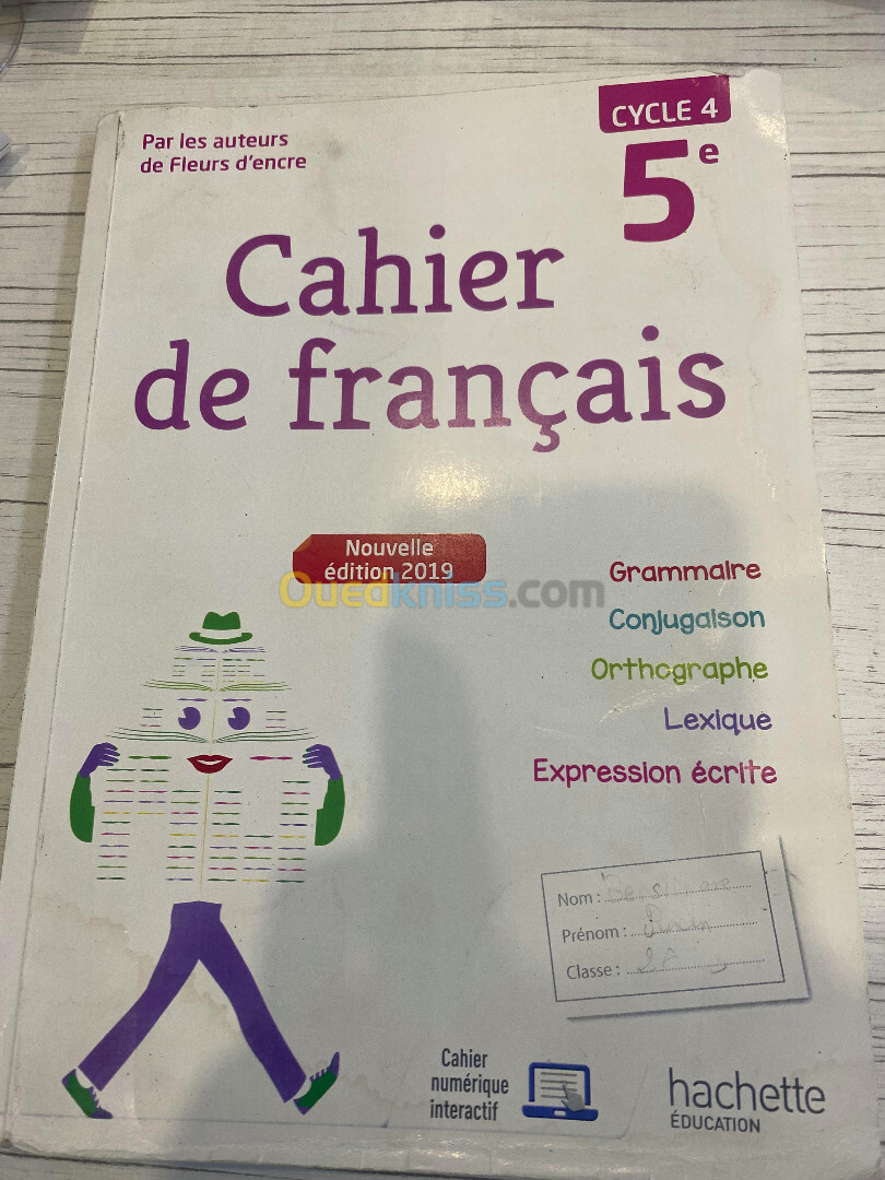 Cahier de Français 2AM 